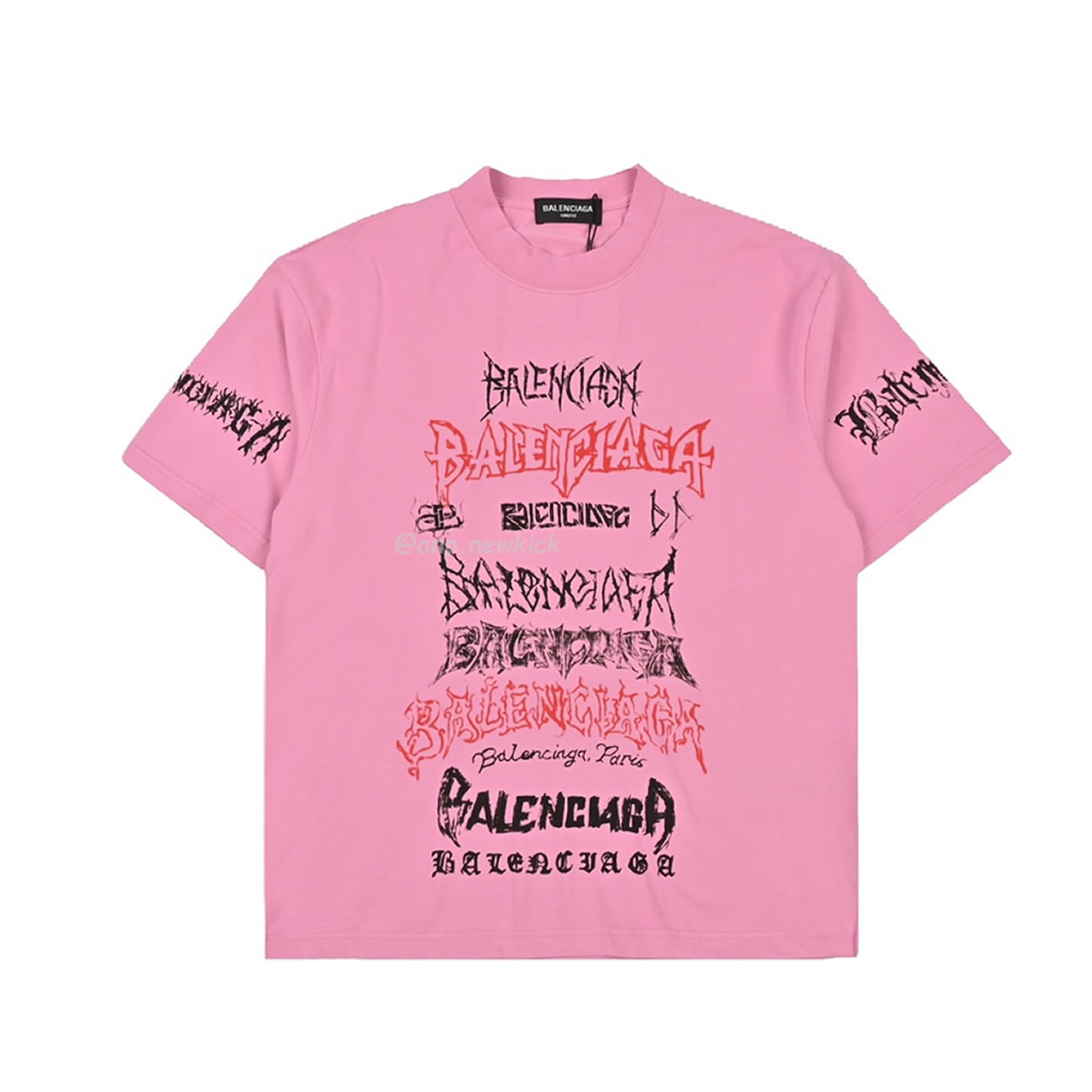 Balenciaga 24ss Gothic Printed Short Sleeves T Shirt (3) - newkick.vip